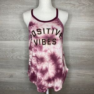 Purple Tye Dye Positive Vibes Tank Top Fifth Sun